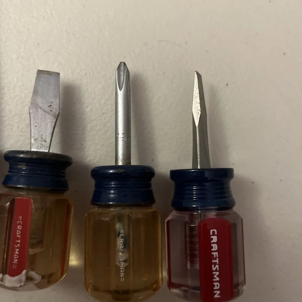 Vtg Set of 4 Craftsman Flathead Screwdriver Blue & Red Translucent Made USA‎